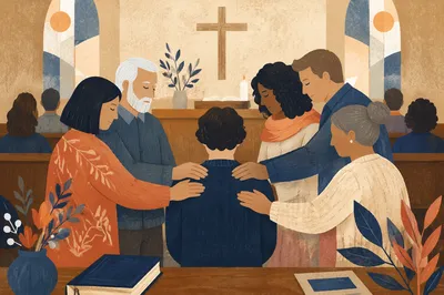 Deacon Commissioning Prayer in Church Sanctuary