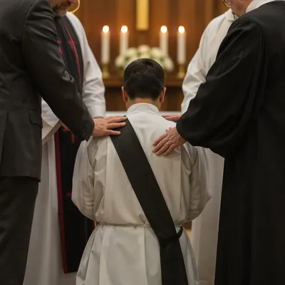 Deacon Commissioning Prayer in Church Sanctuary