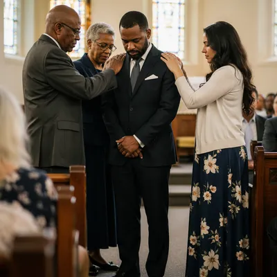 Laying on Hands in Church Sanctuary
