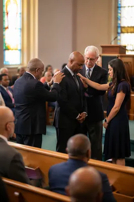 Deacon Blessing in Bright Church Sanctuary