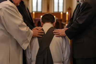 Deacon Commissioning Prayer in Church Sanctuary