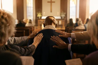 Deacon Commissioning Prayer in Church Sanctuary