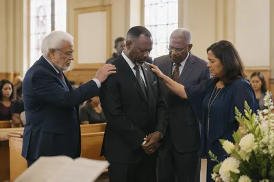 Deacon Blessing in Bright Church Sanctuary