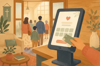Digital Giving Kiosk in Church Lobby