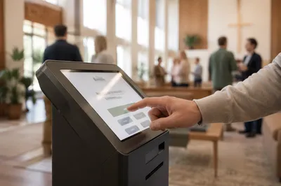 Church Lobby Digital Giving Kiosk Tap