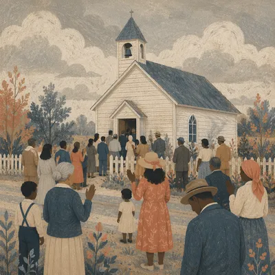 Diverse Congregation Worshiping at Rural Chapel