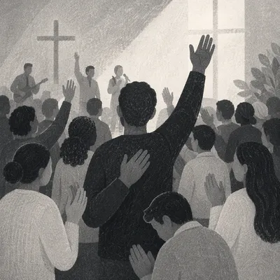 Diverse Congregation in Reverent Worship