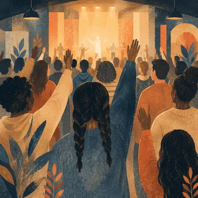 Diverse Congregation Worshiping in Warm Sanctuary