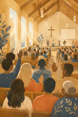 Diverse Congregation Worship in Warm Chapel