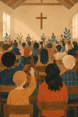 Diverse Congregation Worshiping in Warm Sanctuary