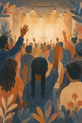 Diverse Congregation Worshiping in Warm Sanctuary