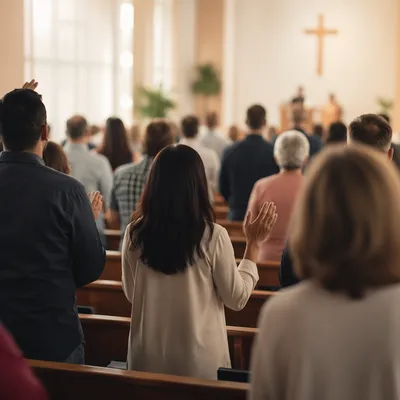 Diverse Congregation Worshiping in Warm Sanctuary