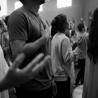 Diverse Congregation Worshiping in Modern Sanctuary