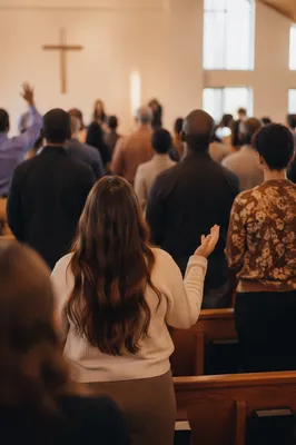 Diverse Congregation Worshiping in Warm Sanctuary