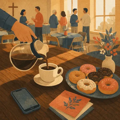 Church Fellowship Coffee and Donuts Table