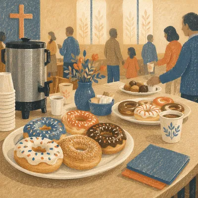 Church Fellowship Donuts and Coffee Table