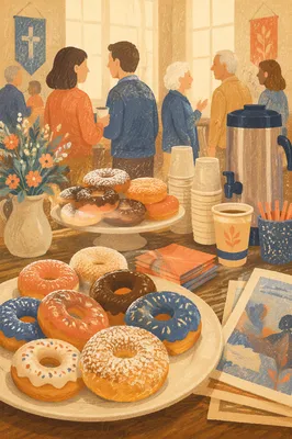 Church Fellowship Donuts and Coffee Table