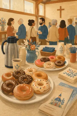 Church Fellowship Donuts and Coffee Table