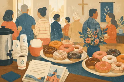 Church Fellowship Donuts and Coffee Table