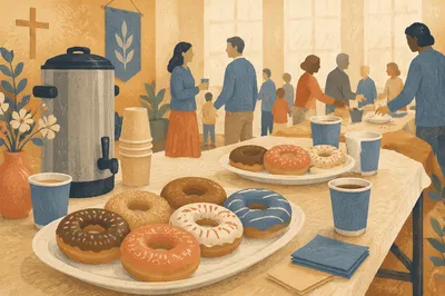 Church Fellowship Donuts and Coffee Table