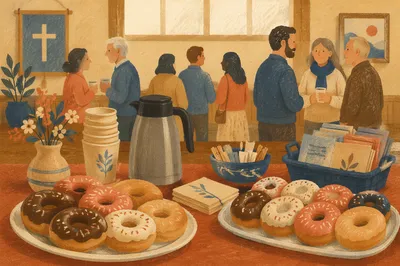 Church Fellowship Donuts and Coffee Table