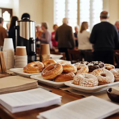 Church Fellowship Donuts and Coffee Table