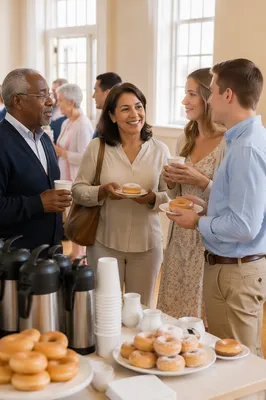 Donuts and Coffee in Community Hall