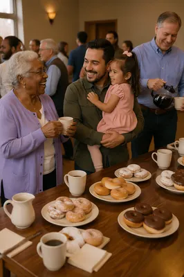 Donuts and Coffee in Church Hall