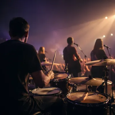 Worship Drummer on Contemporary Church Stage