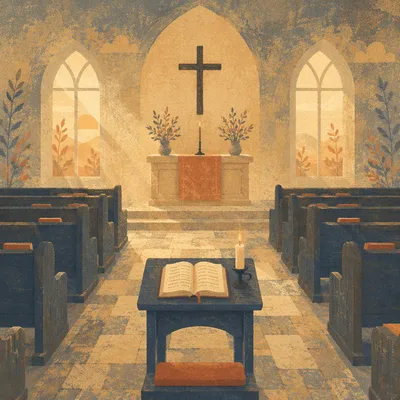 Empty Church at Dawn for Prayer