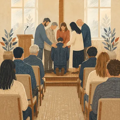 Elder Installation Prayer in Church Sanctuary