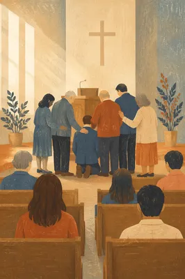 Elder Installation Prayer in Church Sanctuary