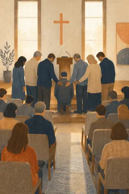 Elder Installation Prayer in Church Sanctuary