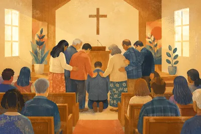 Elder Installation Prayer in Church Sanctuary