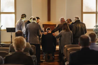 Elder Installation Prayer in Church Sanctuary