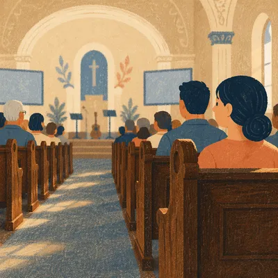 Morning Light in an Empty Church Sanctuary