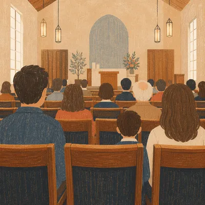 Empty Church Sanctuary in Morning Light
