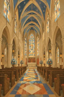 Empty Historic Sanctuary in Morning Light