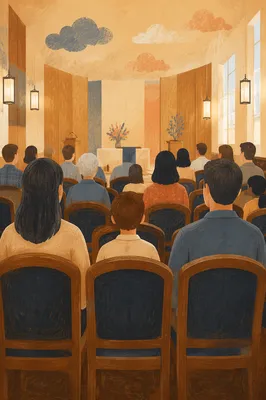 Empty Church Sanctuary in Morning Light
