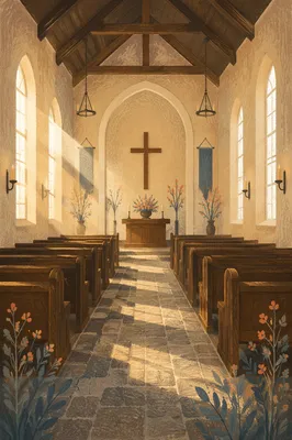 Empty Sanctuary with Morning Sunlight