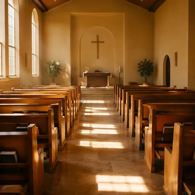 Empty Sanctuary with Morning Sunlight