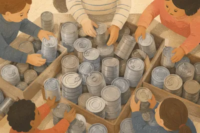Church Food Drive Canned Goods Donation Boxes