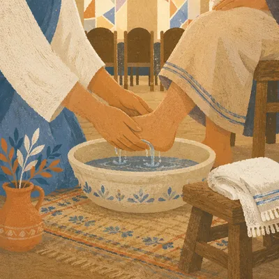 Reverent Foot Washing Ceremony in Chapel
