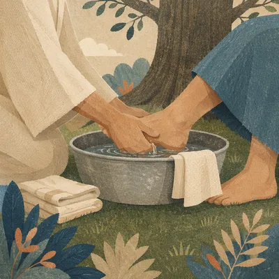 Humble Foot Washing Ceremony Outdoors