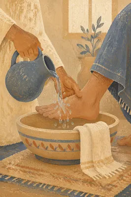 Reverent Foot Washing Ceremony With Basin