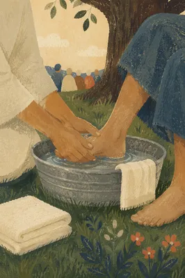 Humble Foot Washing Ceremony Outdoors