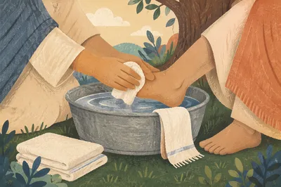 Humble Foot Washing Ceremony Outdoors