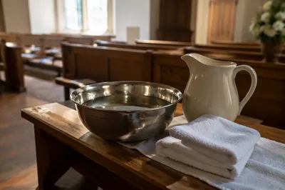 Foot Washing Ceremony Setup in Chapel