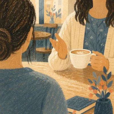 Warm Faith Conversation in Coffee Shop