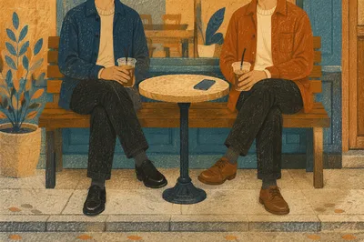 Friendly Coffee Shop Outreach Conversation Scene